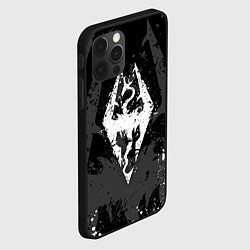 Чехол для iPhone 12 Pro TES DRAGON WHITE LOGO БРЫЗГИ КРАСОК, цвет: 3D-черный — фото 2