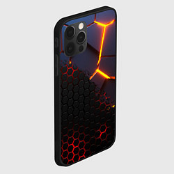 Чехол для iPhone 12 Pro 3D РАЗЛОМ И СТАЛЬНАЯ БРОНЯ ПОПУЛЯРНЫЕ ТЕКСТУРЫ, цвет: 3D-черный — фото 2
