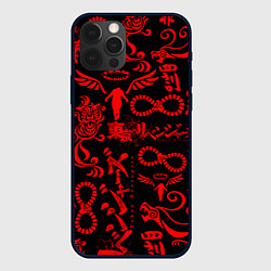 Чехол для iPhone 12 Pro ТОКИЙСКИЕ МСТИТЕЛИ КРАСНЫЕ ТАТУ, цвет: 3D-черный