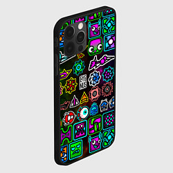 Чехол для iPhone 12 Pro Geometry Dash: Heroes, цвет: 3D-черный — фото 2