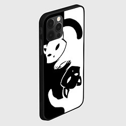 Чехол для iPhone 12 Pro Черный и белый кот кувыркаются, цвет: 3D-черный — фото 2