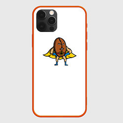 Чехол для iPhone 12 Pro Кофейный Супергерой, цвет: 3D-красный