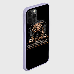 Чехол для iPhone 12 Pro Собака Мопс, цвет: 3D-светло-сиреневый — фото 2