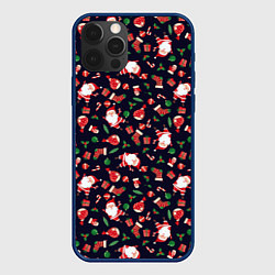 Чехол для iPhone 12 Pro Christmas Santa, цвет: 3D-тёмно-синий