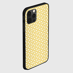Чехол для iPhone 12 Pro Цветок Жизни золото, цвет: 3D-черный — фото 2