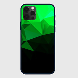 Чехол для iPhone 12 Pro Изумрудный Зеленый Геометрия, цвет: 3D-черный