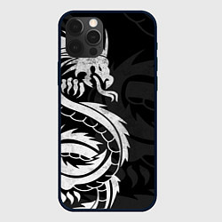 Чехол для iPhone 12 Pro ЯПОНСКИЙ БЕЛЫЙ ДРАКОН JAPAN WHITE DRAGON, цвет: 3D-черный