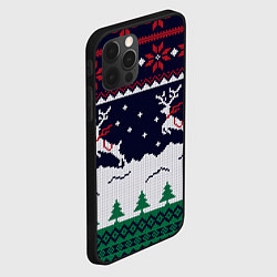 Чехол для iPhone 12 Pro СВИТЕР С ОЛЕНЯМИ DEER SWEATER, цвет: 3D-черный — фото 2