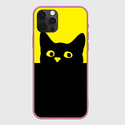 Чехол для iPhone 12 Pro Котик голова кота, цвет: 3D-малиновый