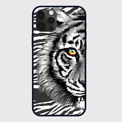 Чехол для iPhone 12 Pro Голова тигра 22, цвет: 3D-черный