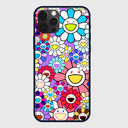 Чехол для iPhone 12 Pro Цветы Takashi Murakami, цвет: 3D-черный