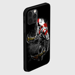 Чехол для iPhone 12 Pro БОГ ВОЙНЫ С МЕЧАМИ, КРАТОС, цвет: 3D-черный — фото 2
