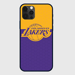 Чехол для iPhone 12 Pro LAKERS LINE HEXAGON SPORT, цвет: 3D-черный