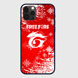 Чехол для iPhone 12 Pro Free Fire - Новогодний, цвет: 3D-черный