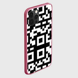 Чехол для iPhone 12 Pro Qr codeкуаркод, цвет: 3D-малиновый — фото 2