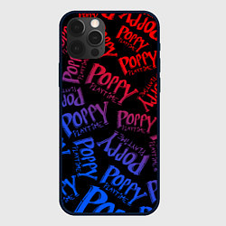 Чехол для iPhone 12 Pro POPPY PLAYTIME LOGO NEON, ХАГИ ВАГИ, цвет: 3D-черный