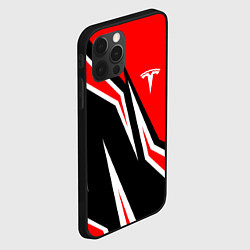 Чехол для iPhone 12 Pro TESLA MOTORS RED LINE ТЕСЛА, цвет: 3D-черный — фото 2