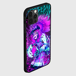 Чехол для iPhone 12 Pro KDA NEON DRAGON LEAGUE OF LEGENDS, НЕОНОВЫЕ БРЫЗГИ, цвет: 3D-черный — фото 2