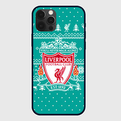 Чехол для iPhone 12 Pro НОВОГОДНИЙ СВИТЕР LIVERPOOL, цвет: 3D-черный