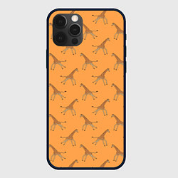 Чехол для iPhone 12 Pro Жирафы паттерн, цвет: 3D-черный