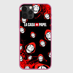 Чехол для iPhone 12 Pro La Casa de Papel Профессор, цвет: 3D-малиновый