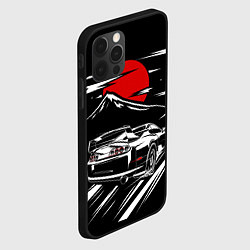 Чехол для iPhone 12 Pro TOYOTA SUPRA Под Луной, цвет: 3D-черный — фото 2