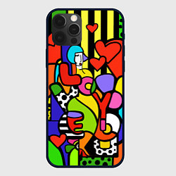 Чехол для iPhone 12 Pro Romero Britto - love you, цвет: 3D-черный