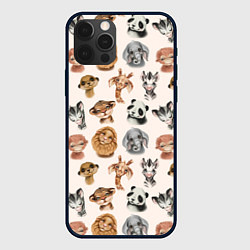 Чехол для iPhone 12 Pro Милые дикие животные, цвет: 3D-черный