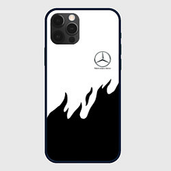 Чехол для iPhone 12 Pro Mercedes-Benz нарисованный огонь, цвет: 3D-черный