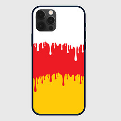 Чехол для iPhone 12 Pro Северная Осетия Алания потёки, цвет: 3D-черный