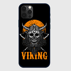 Чехол для iPhone 12 Pro ЧЕРЕП ВИКИНГА VIKINGS SKULL, цвет: 3D-черный