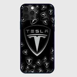 Чехол iPhone 12 Pro TESLA BIG LOGO PATTERN