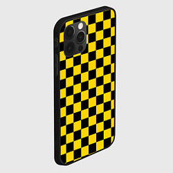 Чехол для iPhone 12 Pro Такси Шахматные Клетки, цвет: 3D-черный — фото 2