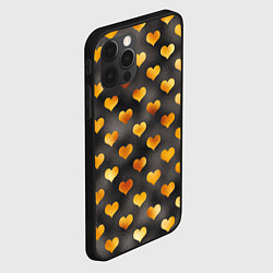 Чехол для iPhone 12 Pro Сердечки Gold and Black, цвет: 3D-черный — фото 2