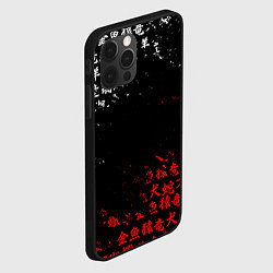 Чехол для iPhone 12 Pro КРАСНО БЕЛЫЕ ИЕРОГЛИФЫ ЯПОНИЯ БРЫЗГИ, цвет: 3D-черный — фото 2
