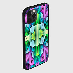 Чехол для iPhone 12 Pro Калейдоскоп паттерн, цвет: 3D-черный — фото 2
