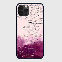 Чехол для iPhone 12 Pro Птицы на небе, цвет: 3D-черный