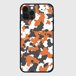 Чехол для iPhone 12 Pro Orange Camo, цвет: 3D-черный