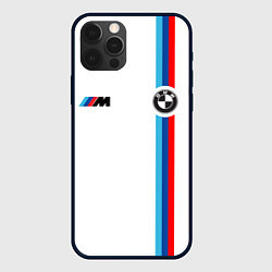 Чехол для iPhone 12 Pro БМВ 3 STRIPE BMW WHITE, цвет: 3D-черный