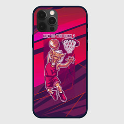 Чехол для iPhone 12 Pro Баскетбол кабан, цвет: 3D-черный
