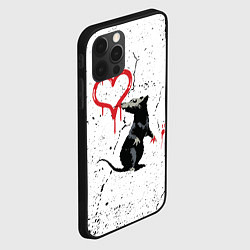 Чехол для iPhone 12 Pro BANKSY БЭНКСИ крыса, цвет: 3D-черный — фото 2