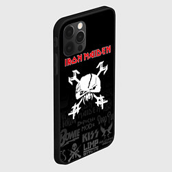 Чехол для iPhone 12 Pro Iron Maiden логотипы рок групп, цвет: 3D-черный — фото 2