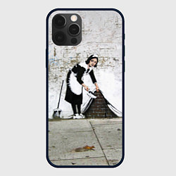 Чехол для iPhone 12 Pro Banksy - Бэнкси уборщица, цвет: 3D-черный