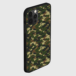Чехол для iPhone 12 Pro Камуфляж лесной с высокотехнологичной гексагональн, цвет: 3D-черный — фото 2