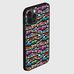 Чехол для iPhone 12 Pro Ретро Музыка Аудиокассеты, цвет: 3D-черный — фото 2
