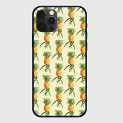 Чехол для iPhone 12 Pro Побеги ананасов, цвет: 3D-черный