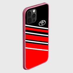 Чехол для iPhone 12 Pro Toyot полосы, цвет: 3D-малиновый — фото 2