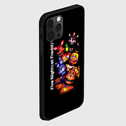 Чехол для iPhone 12 Pro Five Nights at Freddys - FNAF - персонажи игры, цвет: 3D-черный — фото 2