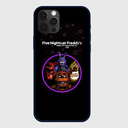 Чехол для iPhone 12 Pro Five Nights at Freddys - персонажи из игры, цвет: 3D-черный