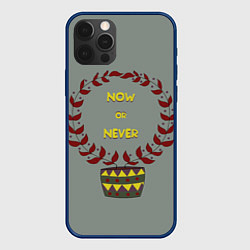 Чехол для iPhone 12 Pro Цветочный горшок now or never, цвет: 3D-тёмно-синий